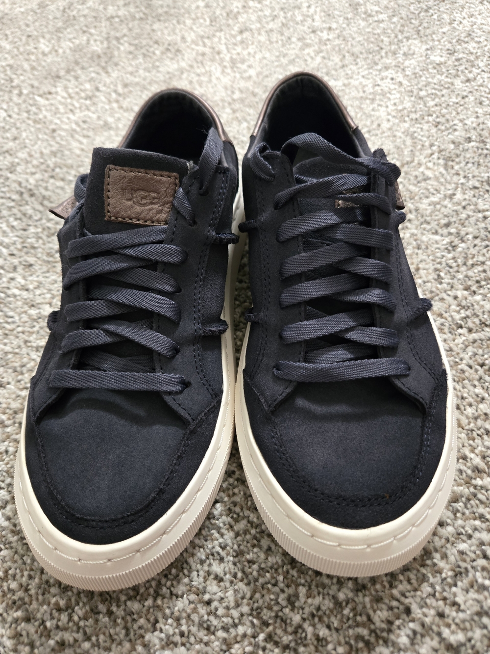 UGG Navy Lace-Up Sneakers with Cream Sole Women's Size 6